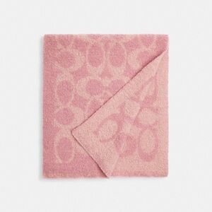 NWT Coach Signature Woven Muffler Pink CY086